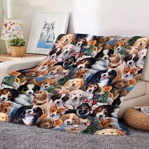Dog Lovers Plush Throw Blanket - Super Soft Cozy Home Or Travel NWT